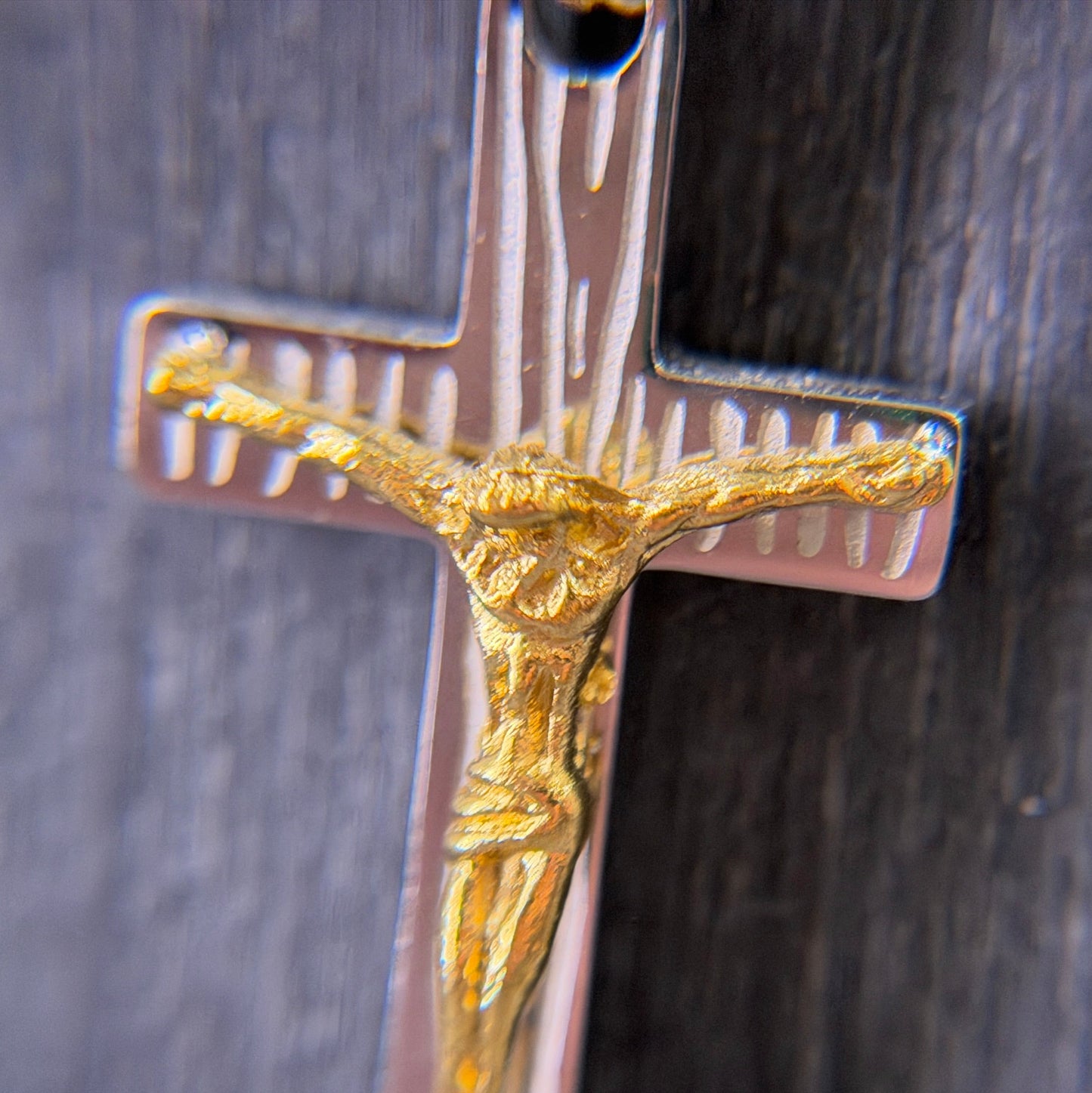 Halskette Bicolour Kreuz-Anhänger