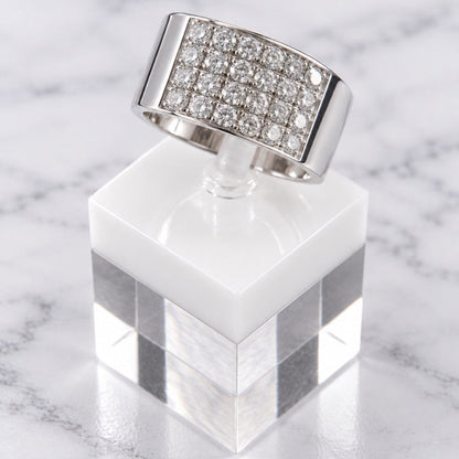 Iced grid Ring