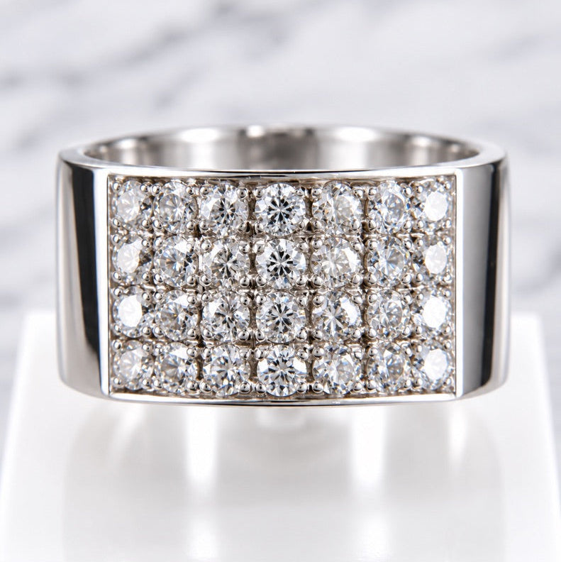 Iced grid Ring
