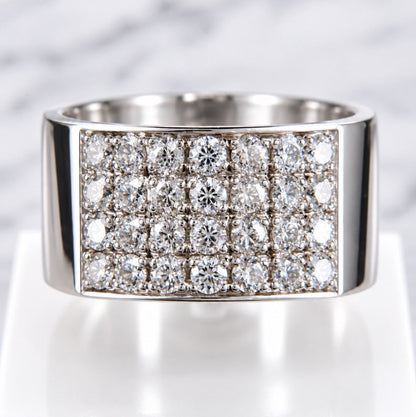 Iced grid Ring