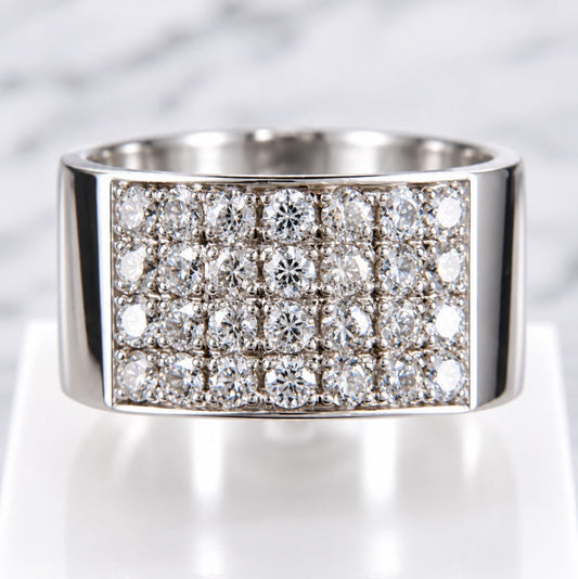 Iced grid Ring