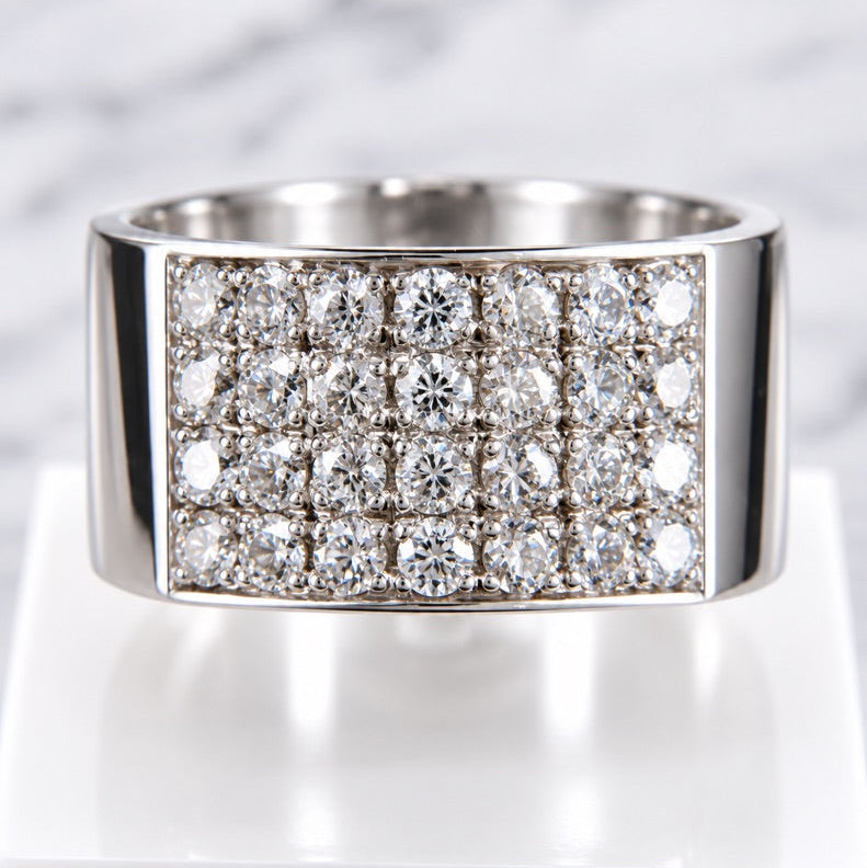 Iced grid Ring