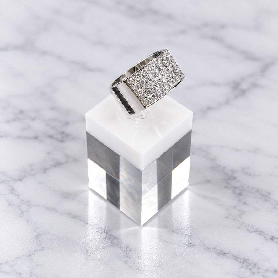 Iced grid Ring