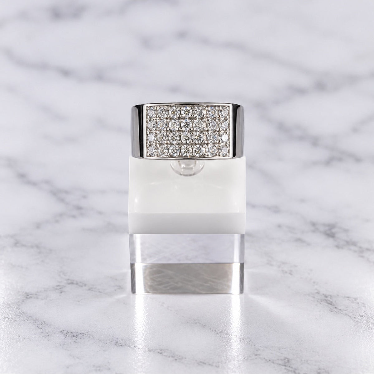 Iced grid Ring