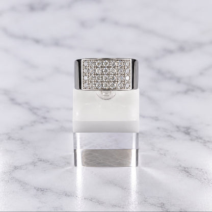 Iced grid Ring