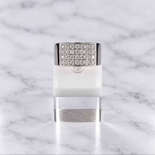 Iced grid Ring