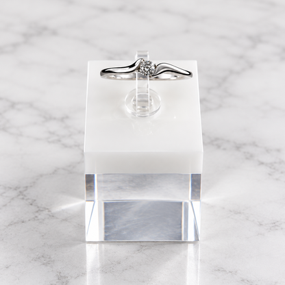Curved solitaire Ring