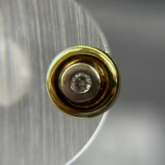 585er Bicolor Stecker 1x0.3ct./1x0.06ct. Brillianten