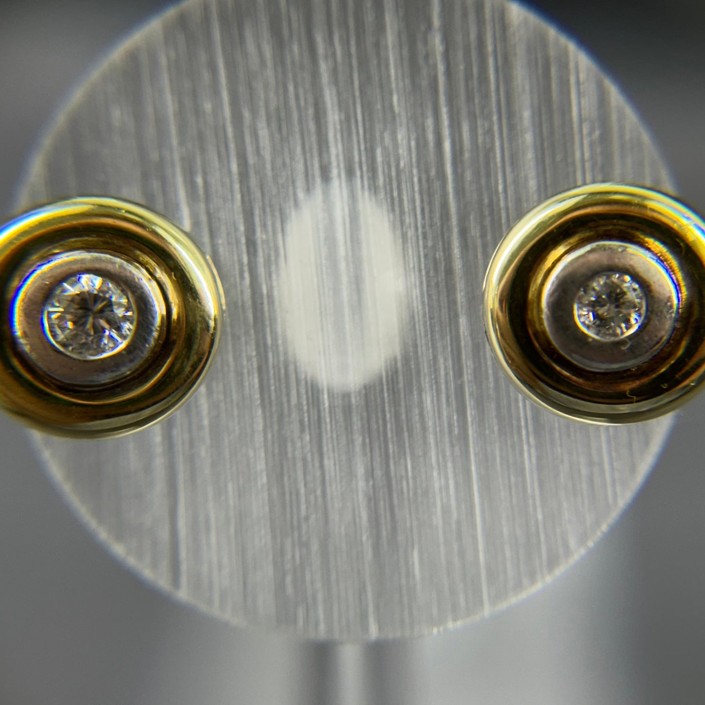 585er Bicolor Stecker 1x0.3ct./1x0.06ct. Brillianten