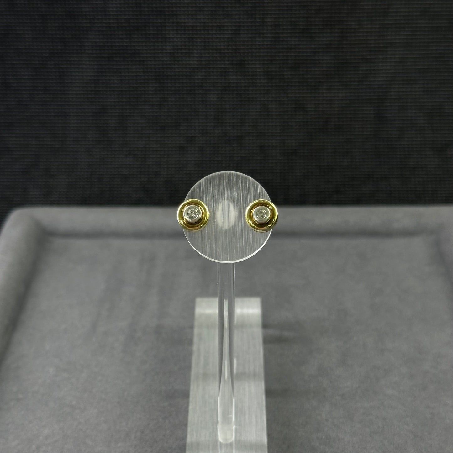 585er Bicolor Stecker 1x0.3ct./1x0.06ct. Brillianten