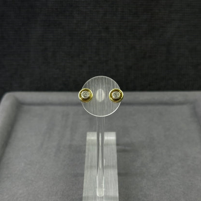 585er Bicolor Stecker 1x0.3ct./1x0.06ct. Brillianten