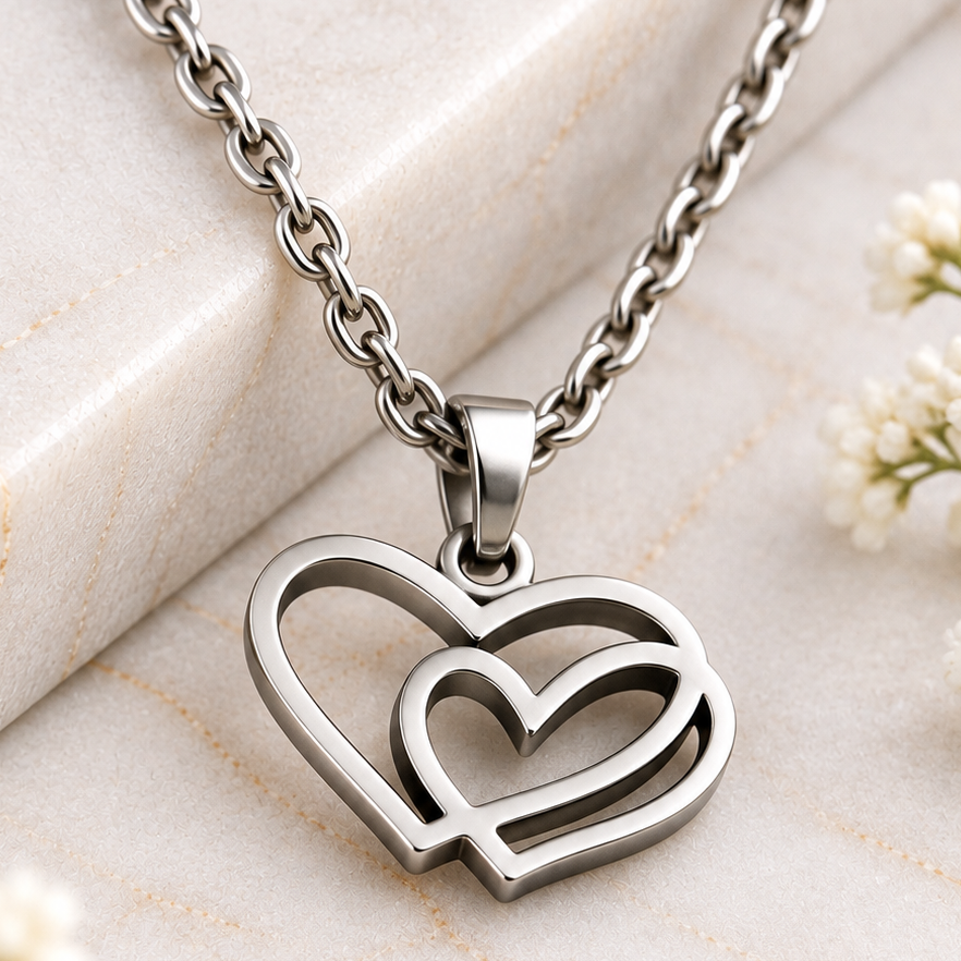 Double Heart Kette