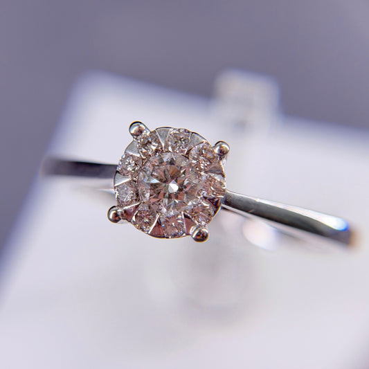 585er Weißgold Ring