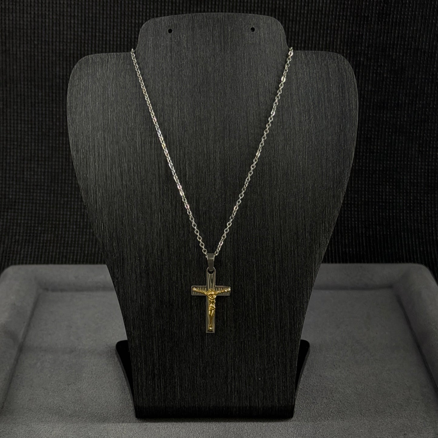 Halskette Bicolour Kreuz-Anhänger