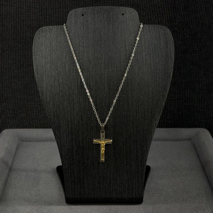 Halskette Bicolour Kreuz-Anhänger