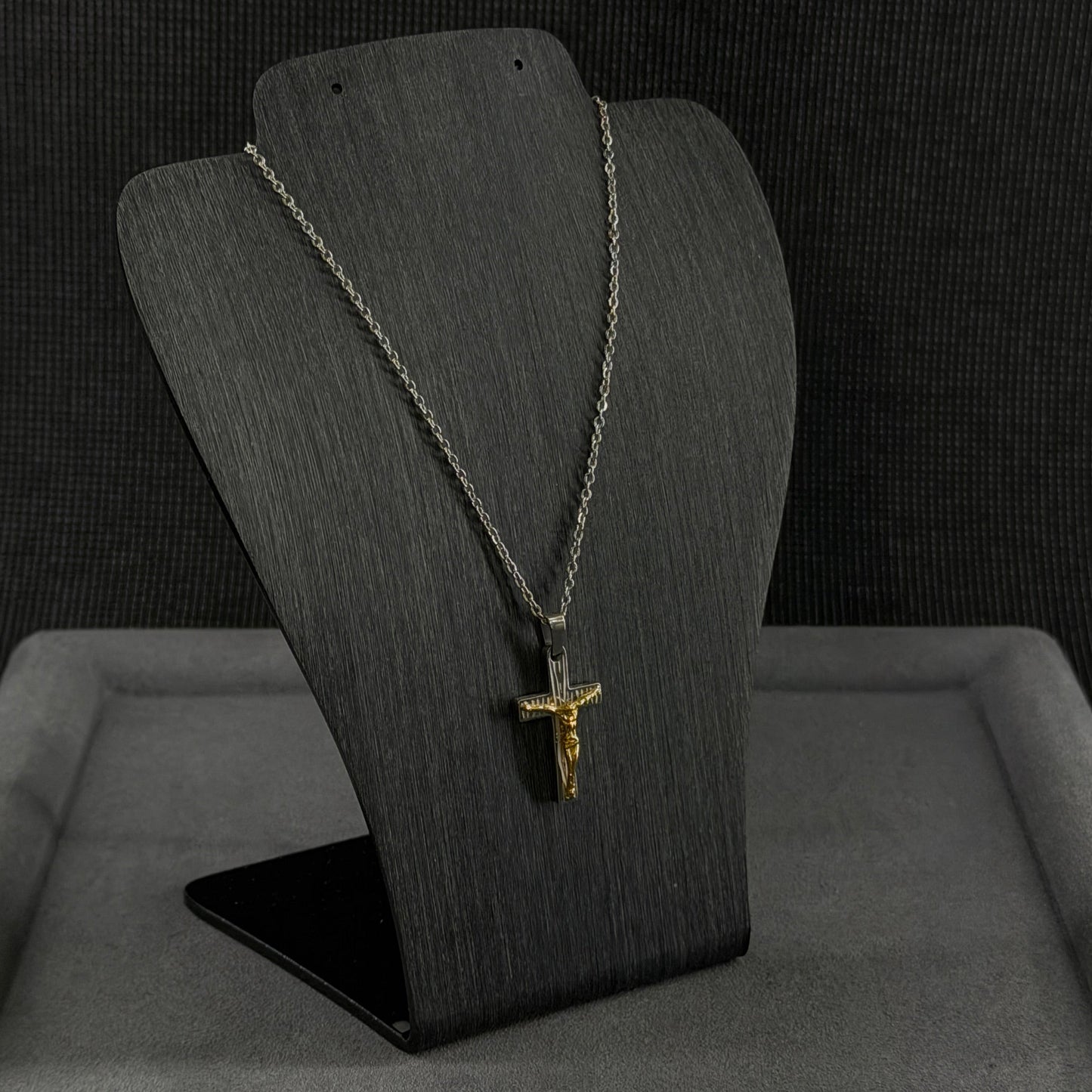 Halskette Bicolour Kreuz-Anhänger