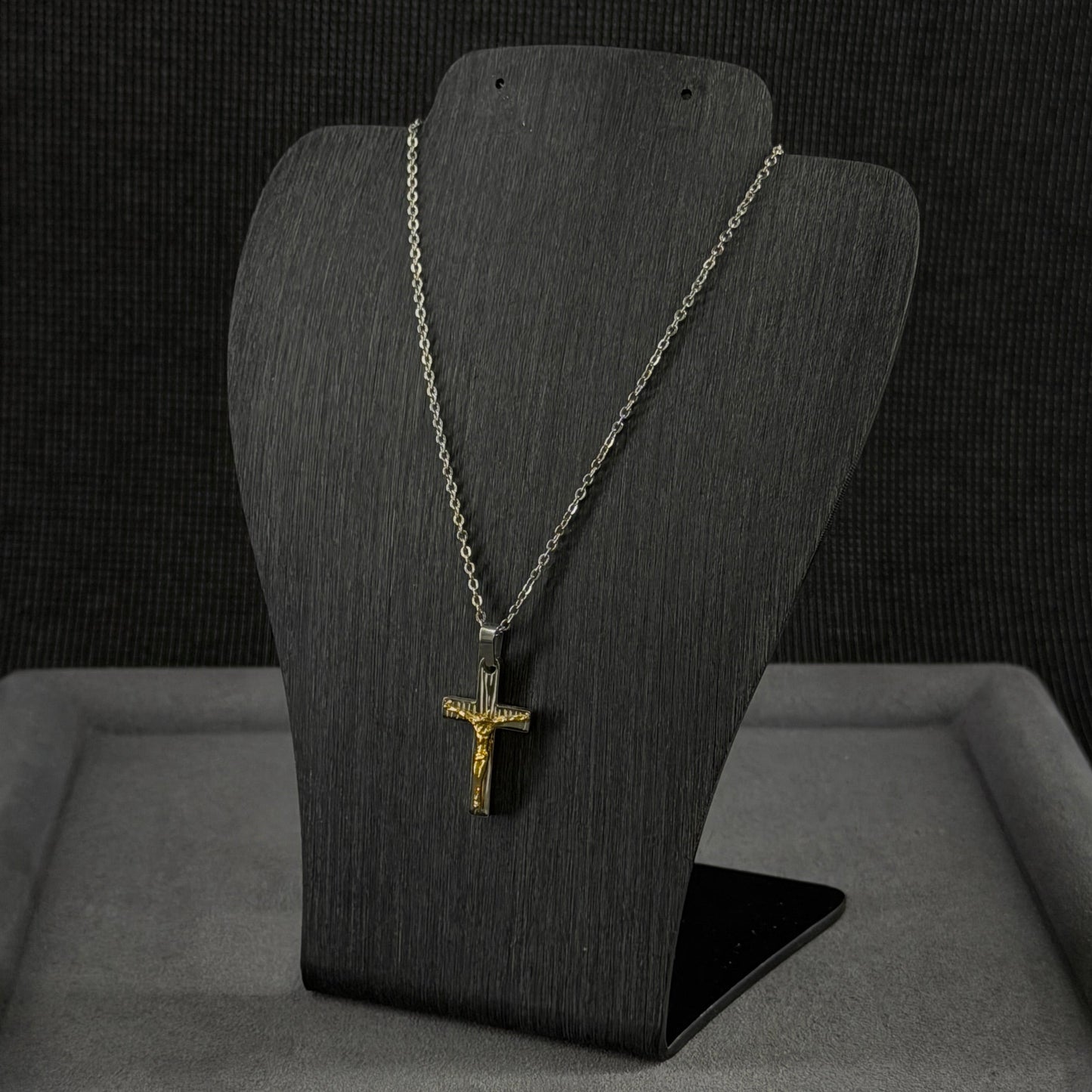 Halskette Bicolour Kreuz-Anhänger