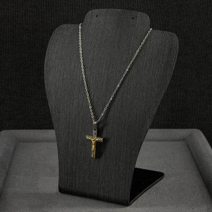 Halskette Bicolour Kreuz-Anhänger