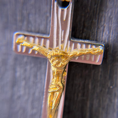 Halskette Bicolour Kreuz-Anhänger