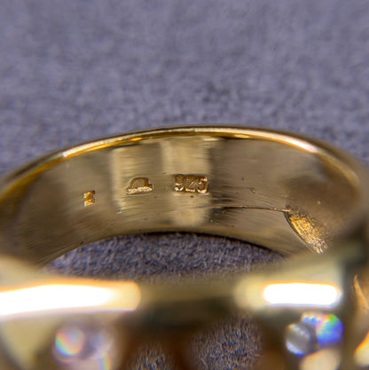 925er Silberring vergoldet