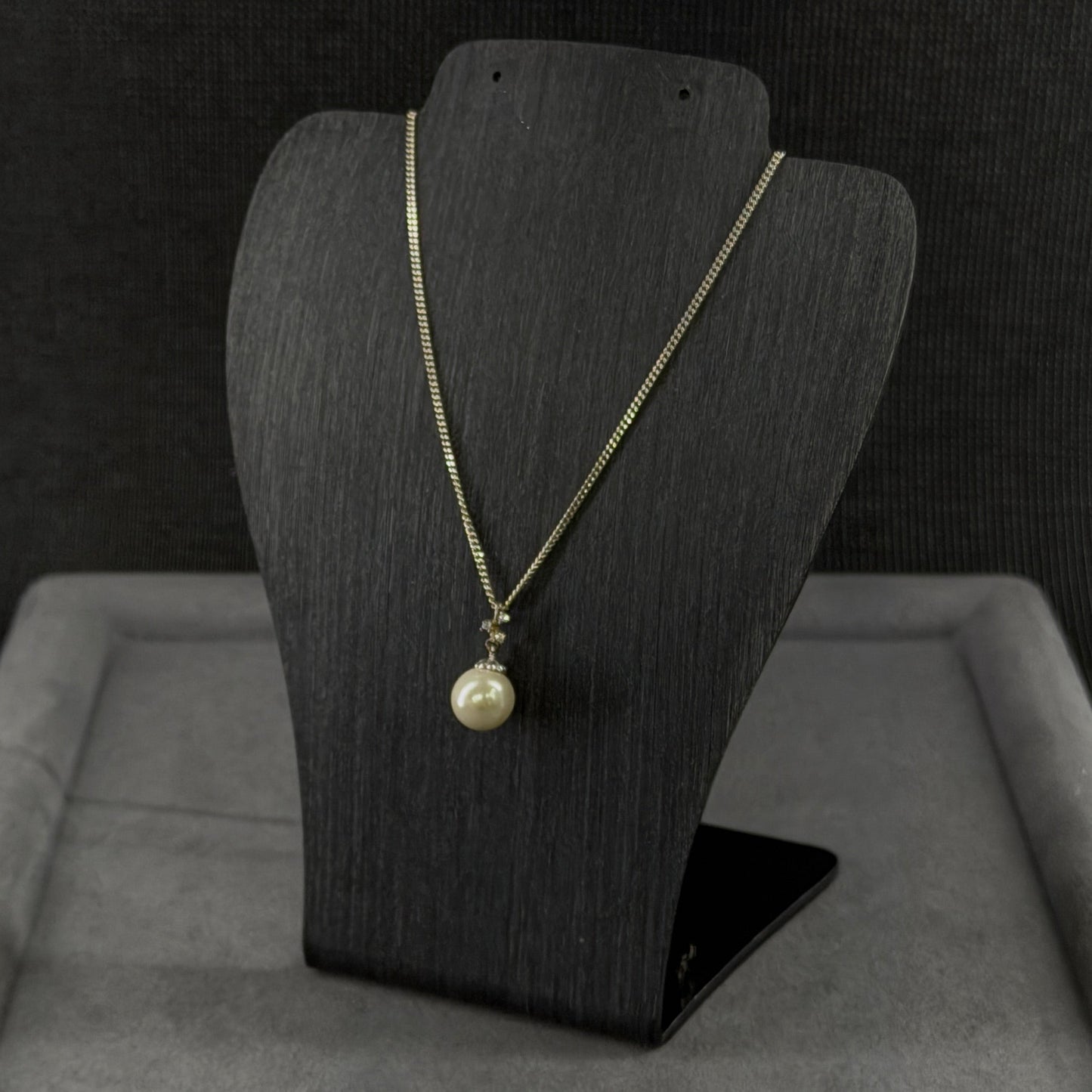Perlen-Solitär-Kette in Silber