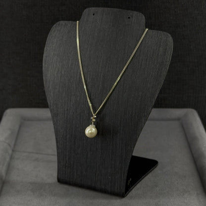 Perlen-Solitär-Kette in Silber