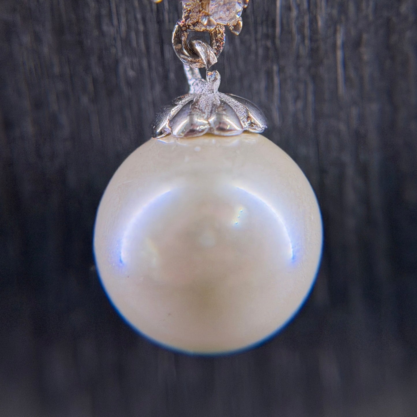 Perlen-Solitär-Kette in Silber