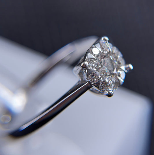 585er Weißgold Ring