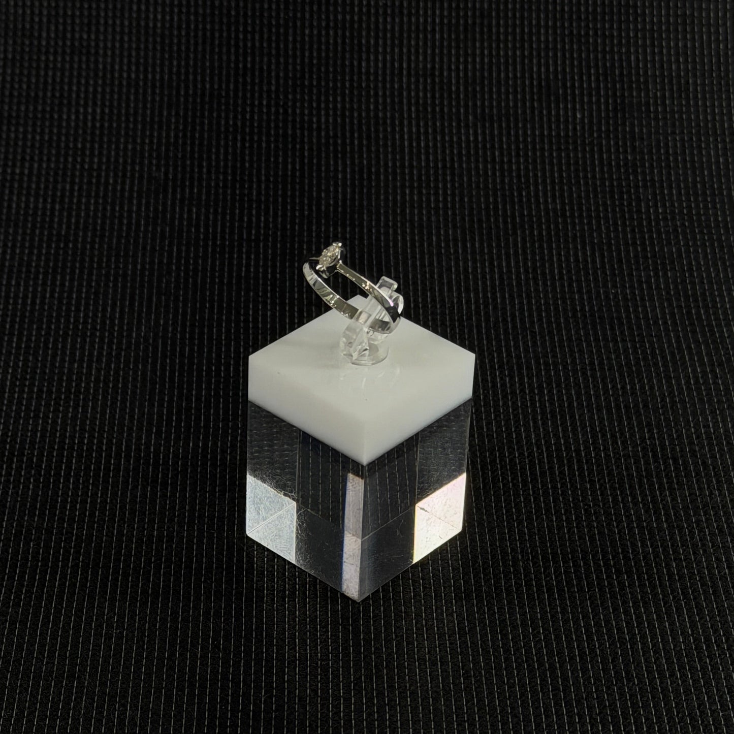 585er Weißgold Ring 0.1 ct.