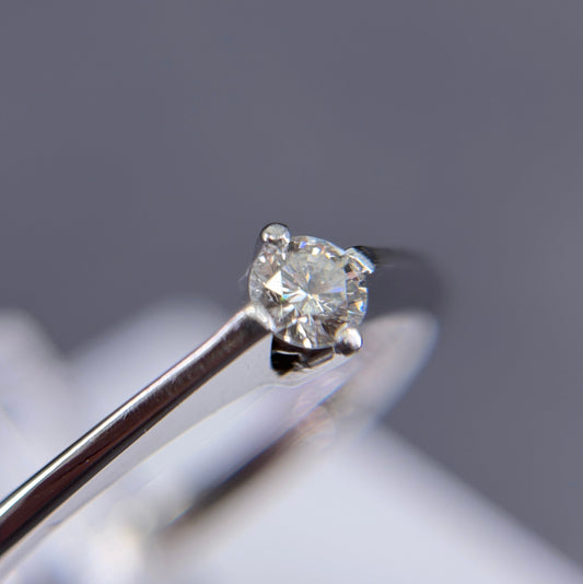 585er Weißgold Ring 0.16 ct.