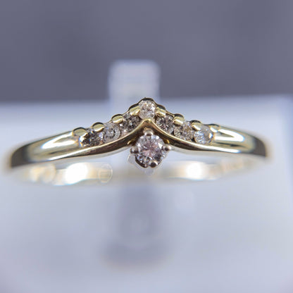 585er Goldring mit 7x 0.01 ct. u. 1x 0.03 ct.