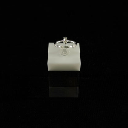 585er Weißgold Ring 0.1 ct.